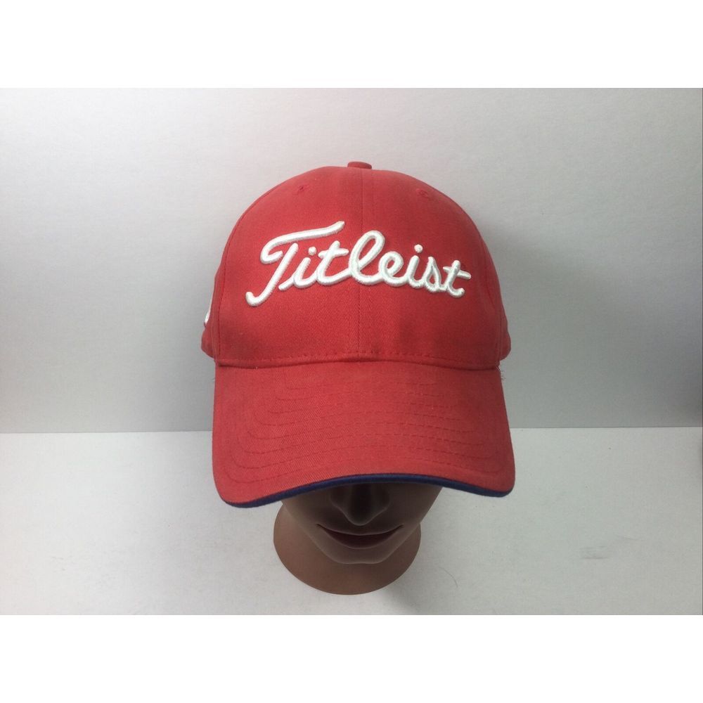 New Era Titleist Golf Hat Red StrapBack Embroidered Logo Baseball Cap